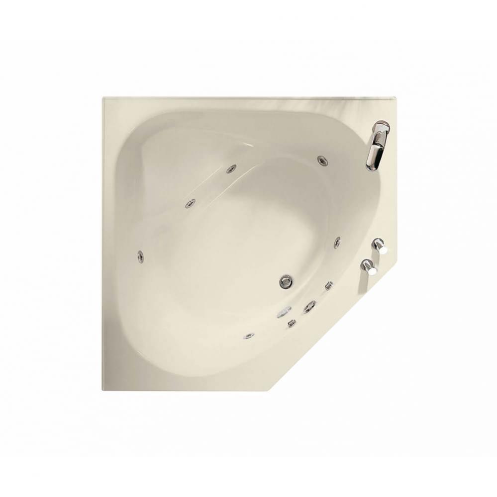 Tandem II 60 in. x 60 in. Corner Bathtub with Center Drain in Bone