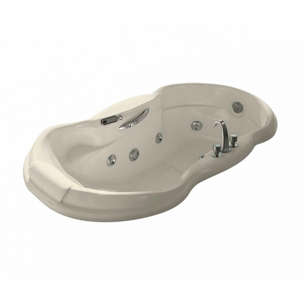 Palace 71.5 in. x 37.25 in. Drop-in Bathtub with Aerofeel System End Drain in Bone