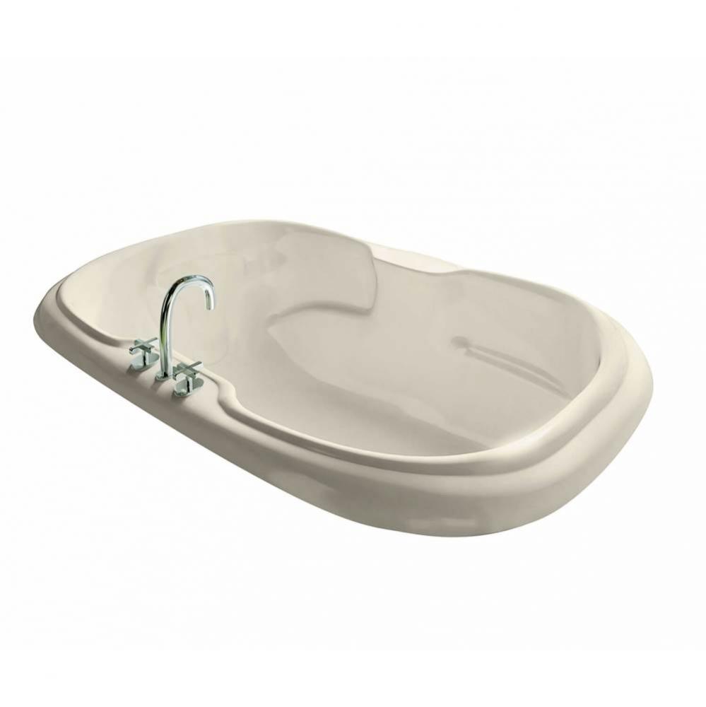 Calla 59.75 in. x 41.5 in. Drop-in Bathtub with Center Drain in Bone