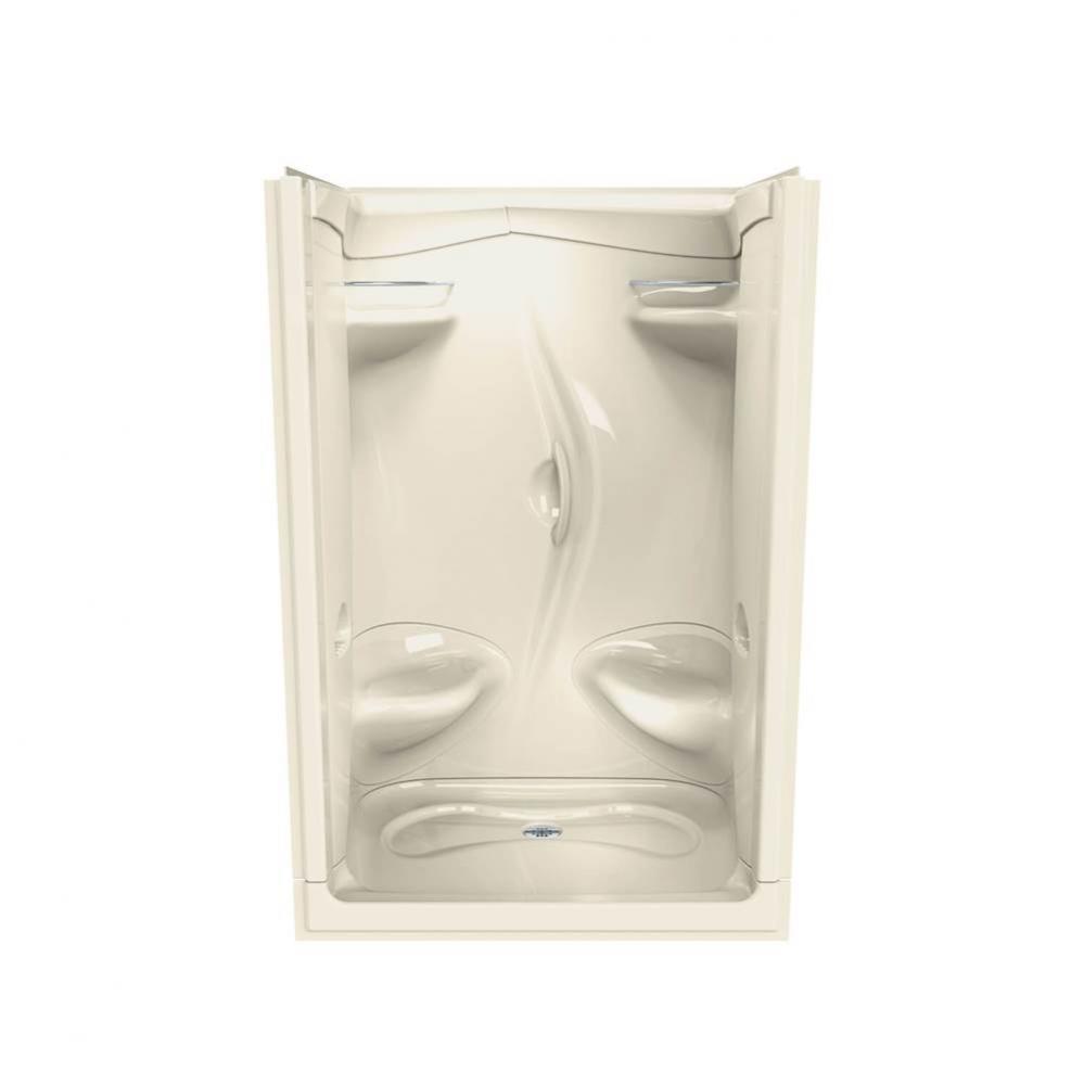 Stamina 48-II 51 in. x 35.75 in. x 76.375 in. 1-piece Shower with Left Seat, Center Drain in Bone