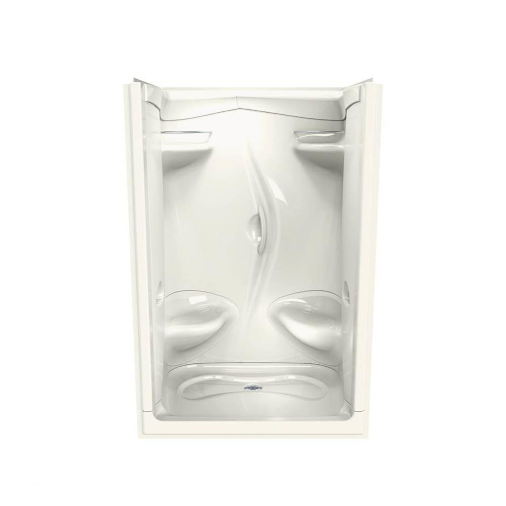 Stamina 48-II 51 in. x 35.75 in. x 76.375 in. 1-piece Shower with Right Seat, Center Drain in Bisc