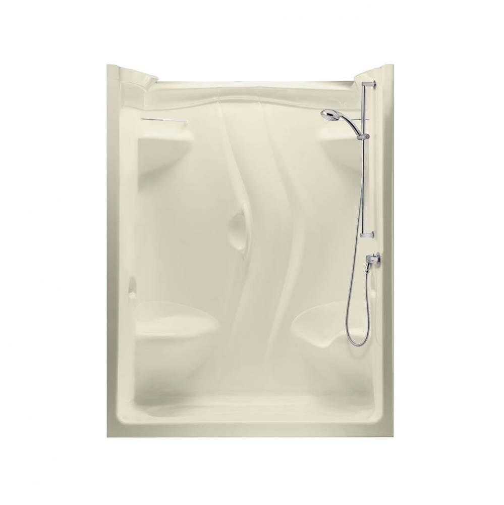 Stamina 60-II 59.5 in. x 35.75 in. x 76.38 in. 2-piece Shower with Two Seats, Right Drain in Bone