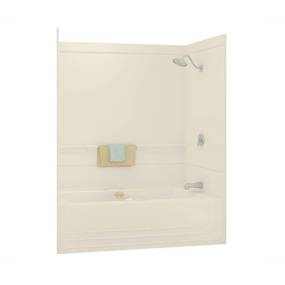 Monaco 59.5 in. x 30.75 in. x 73.875 in. 1-piece Tub Shower with Right Drain in Bone