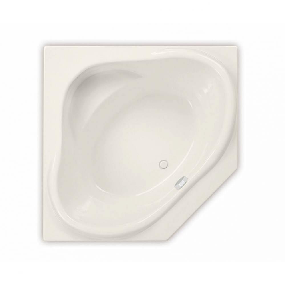 Nancy 54 in. x 54 in. Drop-in Bathtub with Combined Hydrosens/Aerosens System Center Drain in Bisc