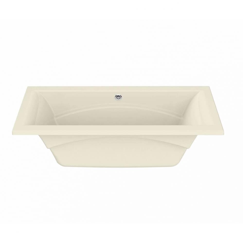 Optik 7242 Acrylic Undermount Center Drain Combined Hydrofeel &amp; Aerofeel Bathtub in Bone