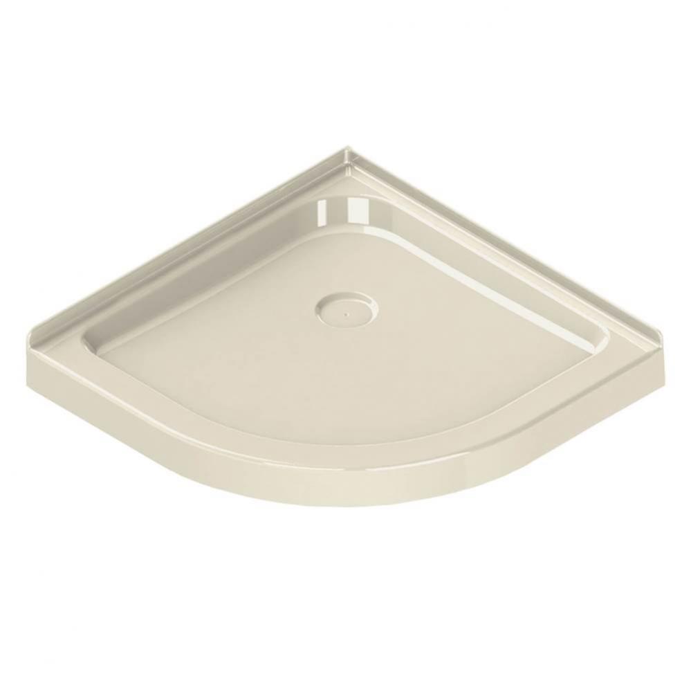 NR 40.125 in. x 40.125 in. x 4.125 in. Neo-Round Corner Shower Base with Center Drain in Bone