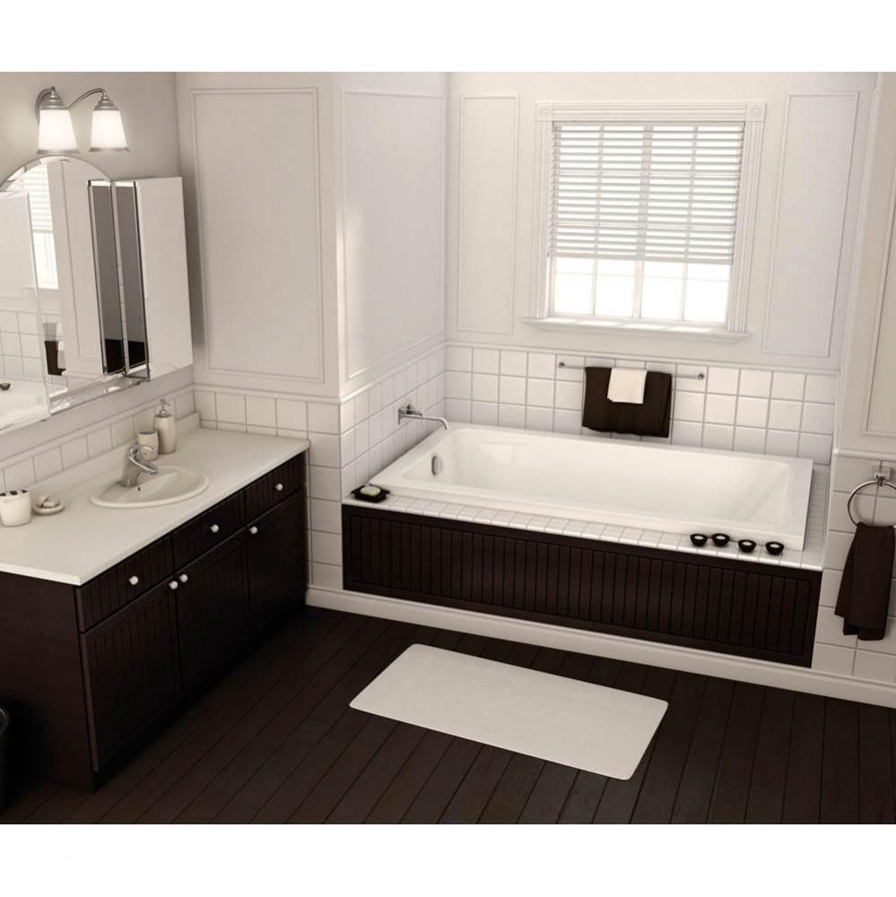 Pose 59.875 in. x 29.875 in. Drop-in Bathtub with Whirlpool System End Drain in White