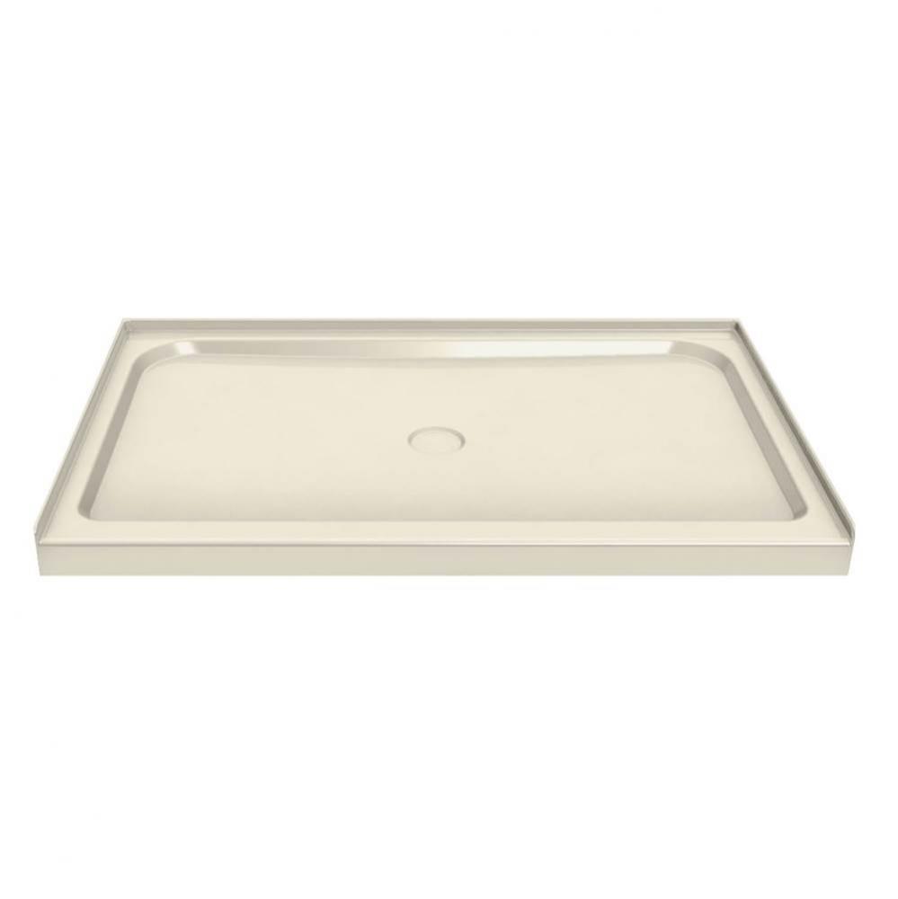 MAAX 41.75 in. x 34.125 in. x 4.125 in. Rectangular Alcove Shower Base with Center Drain in Bone