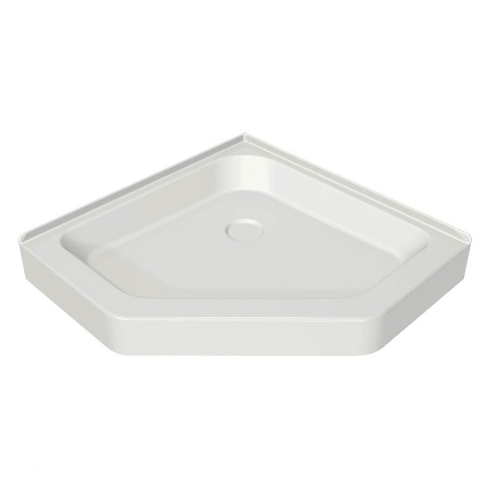 NA 40.125 in. x 40.125 in. x 6.125 in. Neo-Angle Corner Shower Base with Center Drain in White