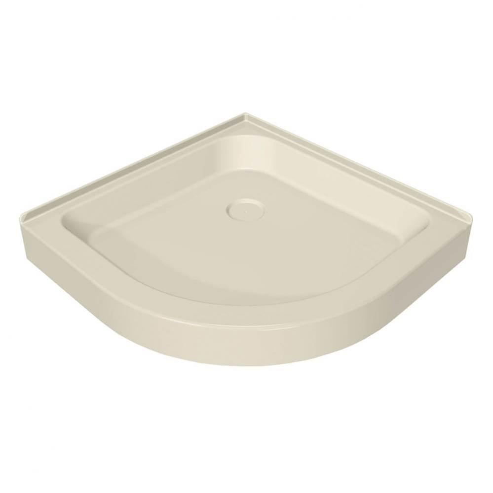 NR 40.125 in. x 40.125 in. x 6.125 in. Neo-Round Corner Shower Base with Center Drain in Bone