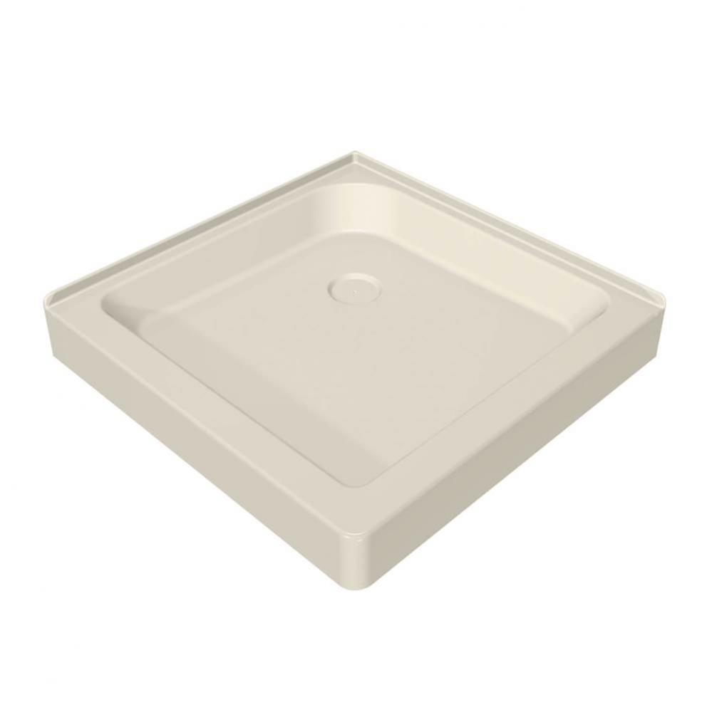 SQ 36.125 in. x 36.125 in. x 6.125 in. Square Corner Shower Base with Center Drain in Bone