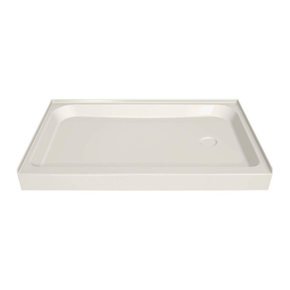 MAAX 59.75 in. x 32.125 in. x 6.125 in. Rectangular Alcove Shower Base with Left Drain in Biscuit