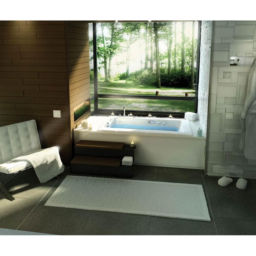 Release 59.625 in. x 36 in. Alcove Bathtub with Aerofeel System End Drain in White