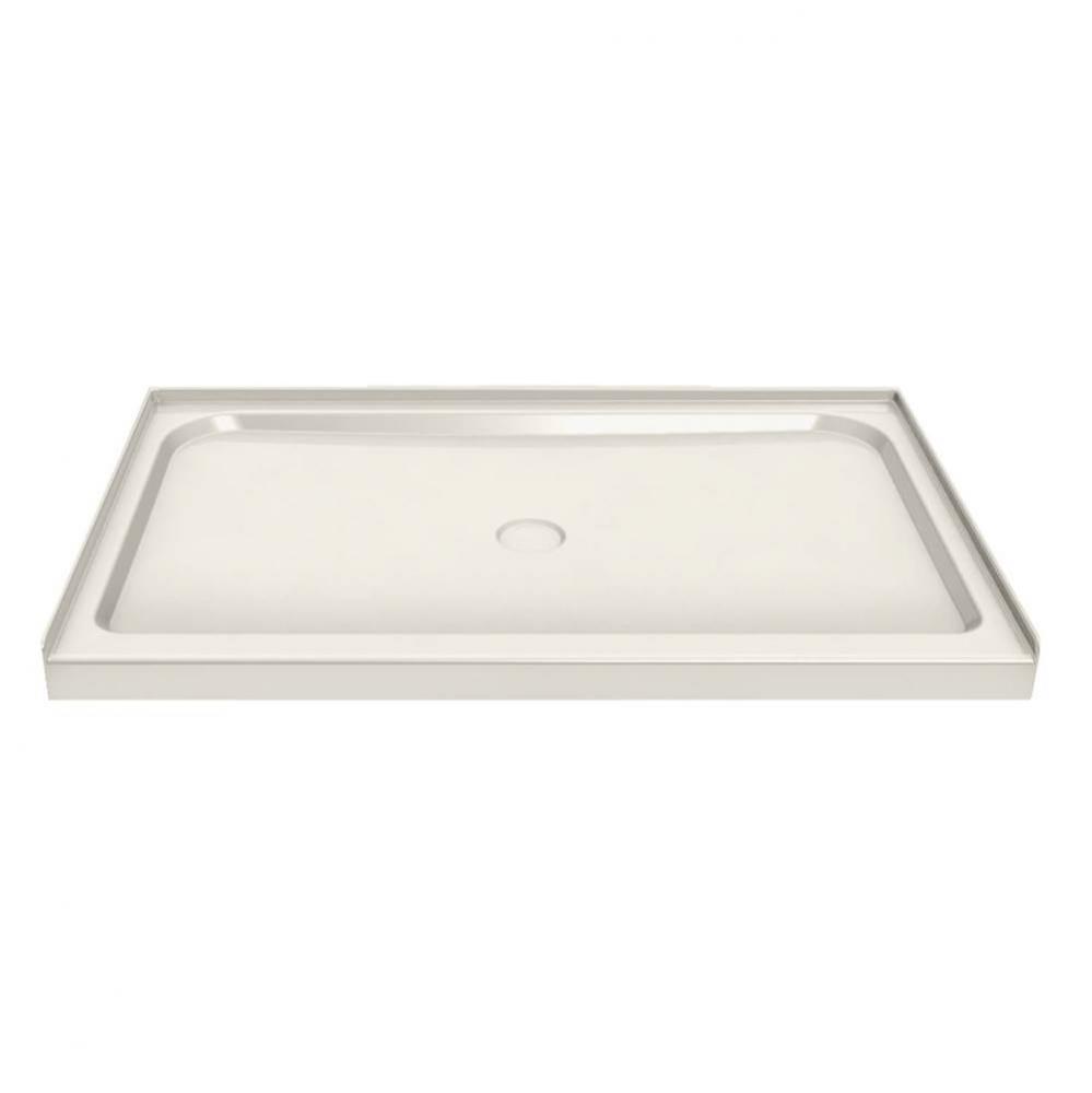 MAAX 59.75 in. x 36.125 in. x 4.125 in. Rectangular Alcove Shower Base with Center Drain in Biscui