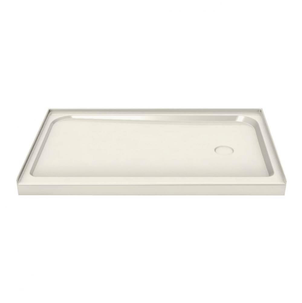 MAAX 59.75 in. x 32.125 in. x 4.125 in. Rectangular Alcove Shower Base with Right Drain in Biscuit