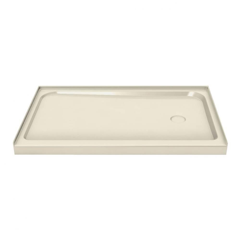 MAAX 59.75 in. x 30.125 in. x 4.125 in. Rectangular Alcove Shower Base with Right Drain in Bone