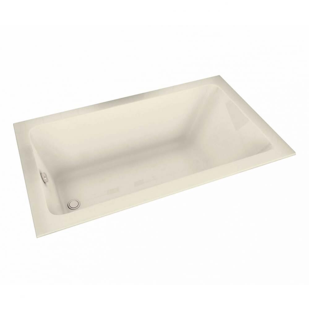 Skybox 72.25 in. x 35.75 in. Drop-in Bathtub with Hydrosens System End Drain in Bone