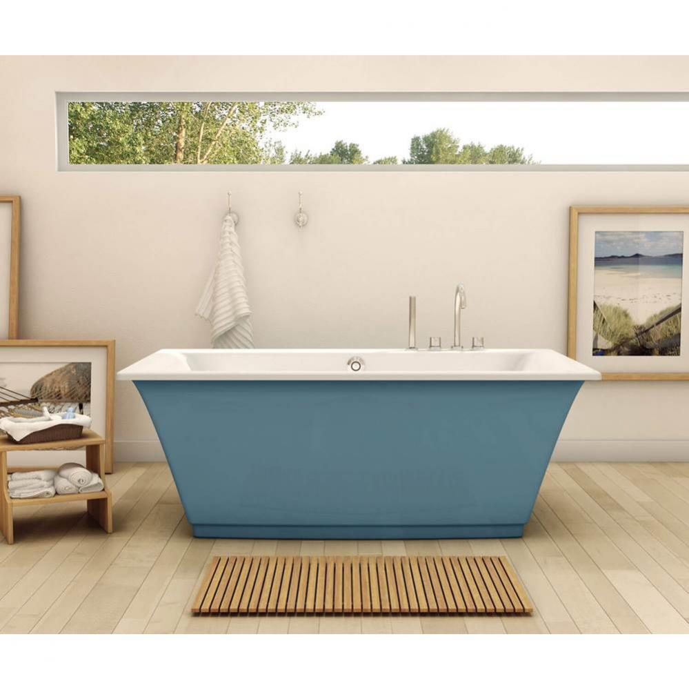 Optik F 66 in. x 36 in. Freestanding Bathtub with Aerofeel System Center Drain in Glacier Blue