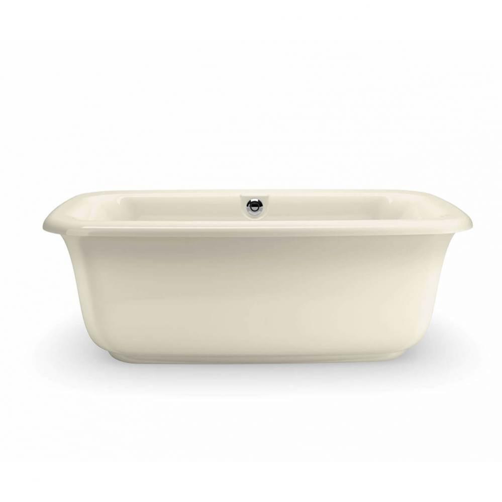 Miles 66 in. x 36 in. Freestanding Bathtub with Center Drain in Bone