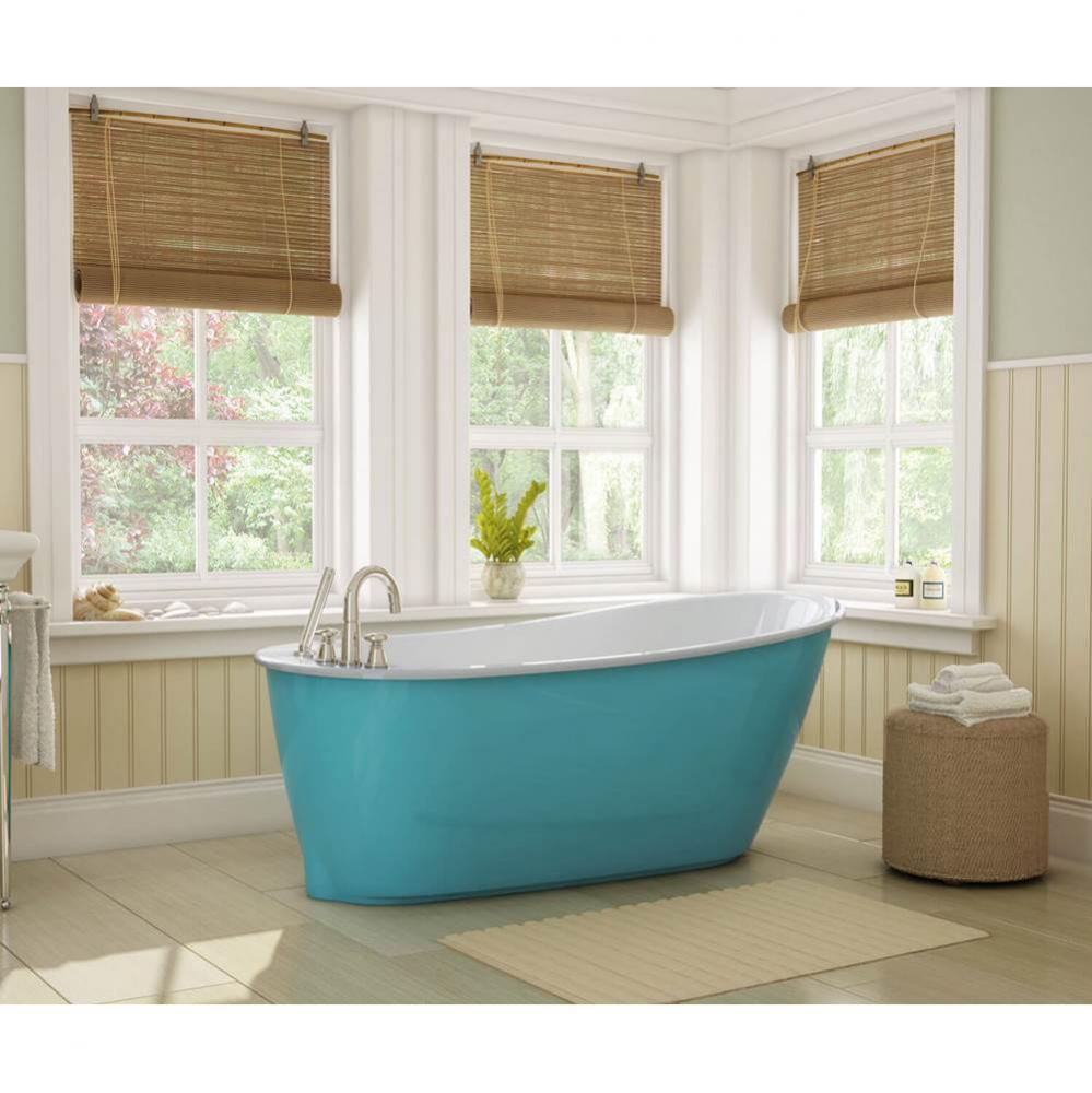 Sax 60 in. x 32 in. Freestanding Bathtub with End Drain in Aqua