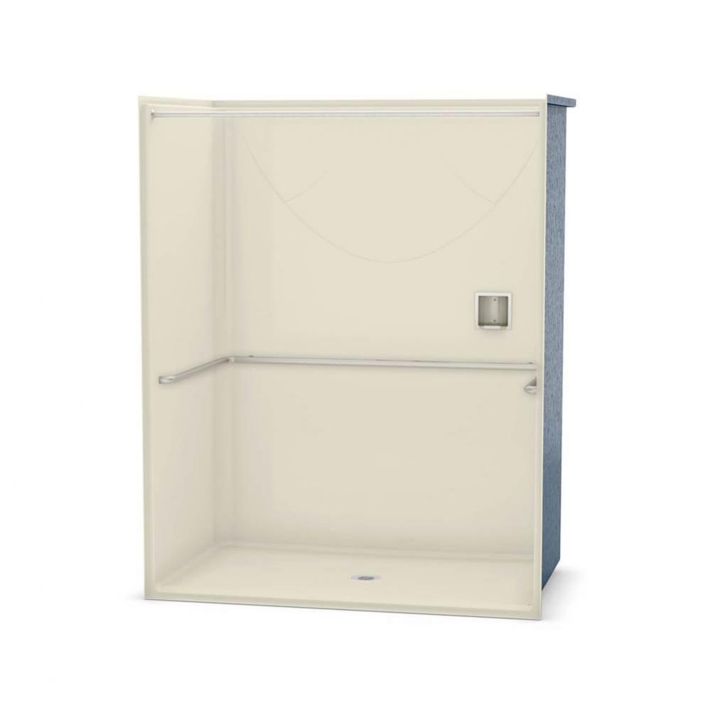 OPS-6036-RS - with ADA Grab Bar 60 in. x 36 in. x 76.625 in. 1-piece Shower with No Seat, Center D