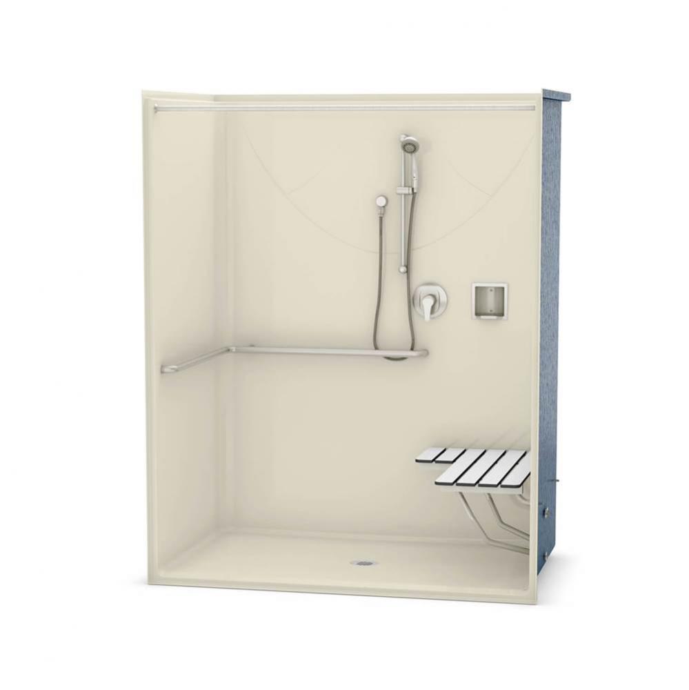 OPS-6036-RS - ADA/ANSI Compliant (with Seat) 60 in. x 36 in. x 76.625 in. 1-piece Shower with Left