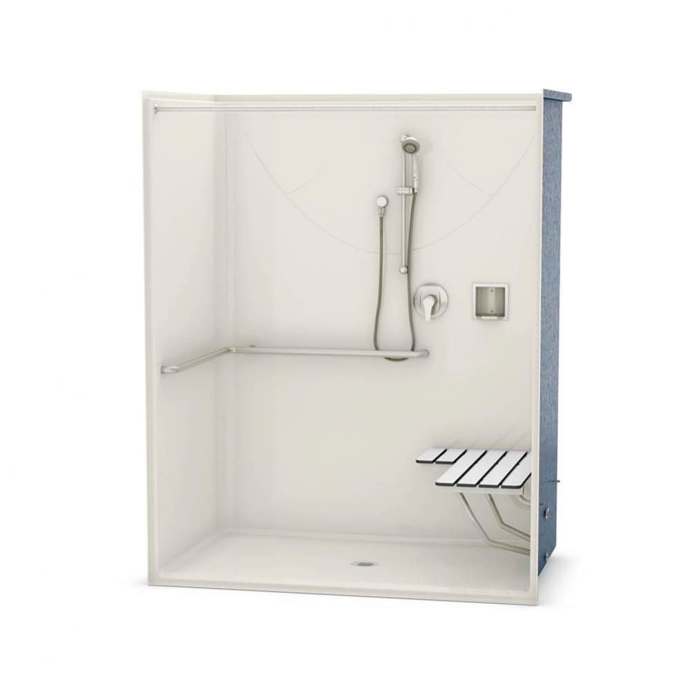 OPS-6036-RS - ADA/ANSI Compliant (with Seat) 60 in. x 36 in. x 76.625 in. 1-piece Shower with Left