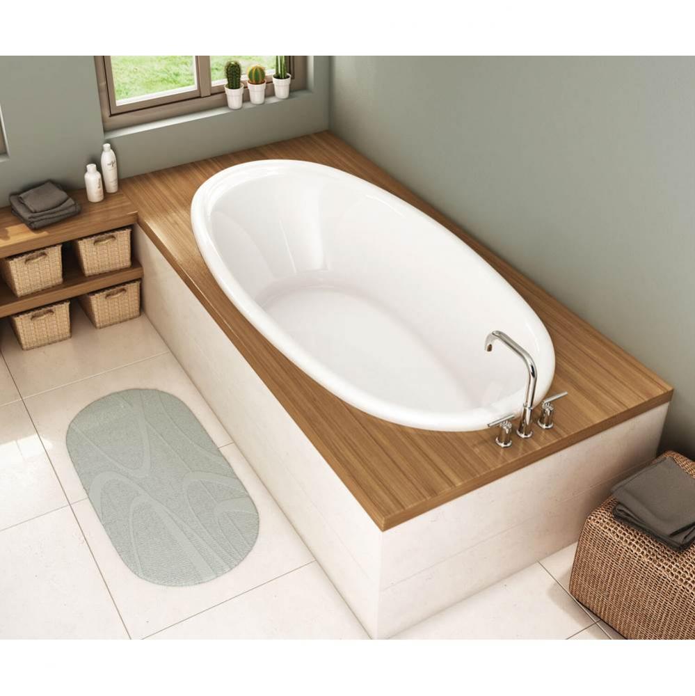 Saturna 60 in. x 36 in. Drop-in Bathtub with Center Drain in White