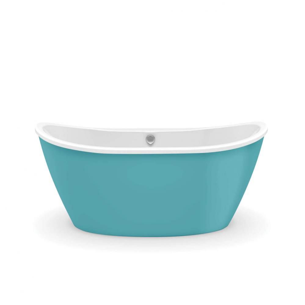 Delsia 60 in. x 32 in. Freestanding Bathtub with Center Drain in Aqua