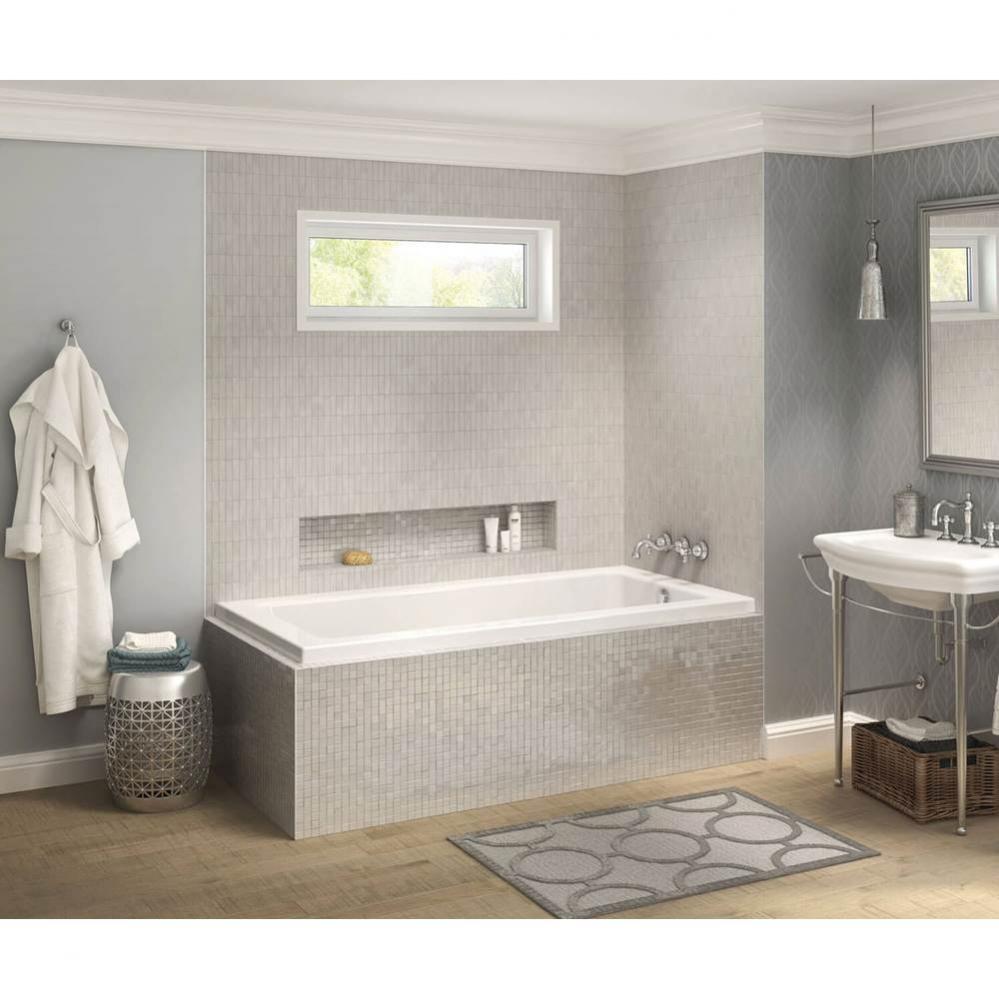 Pose 6032 IF Acrylic Corner Right Left-Hand Drain Whirlpool Bathtub in White