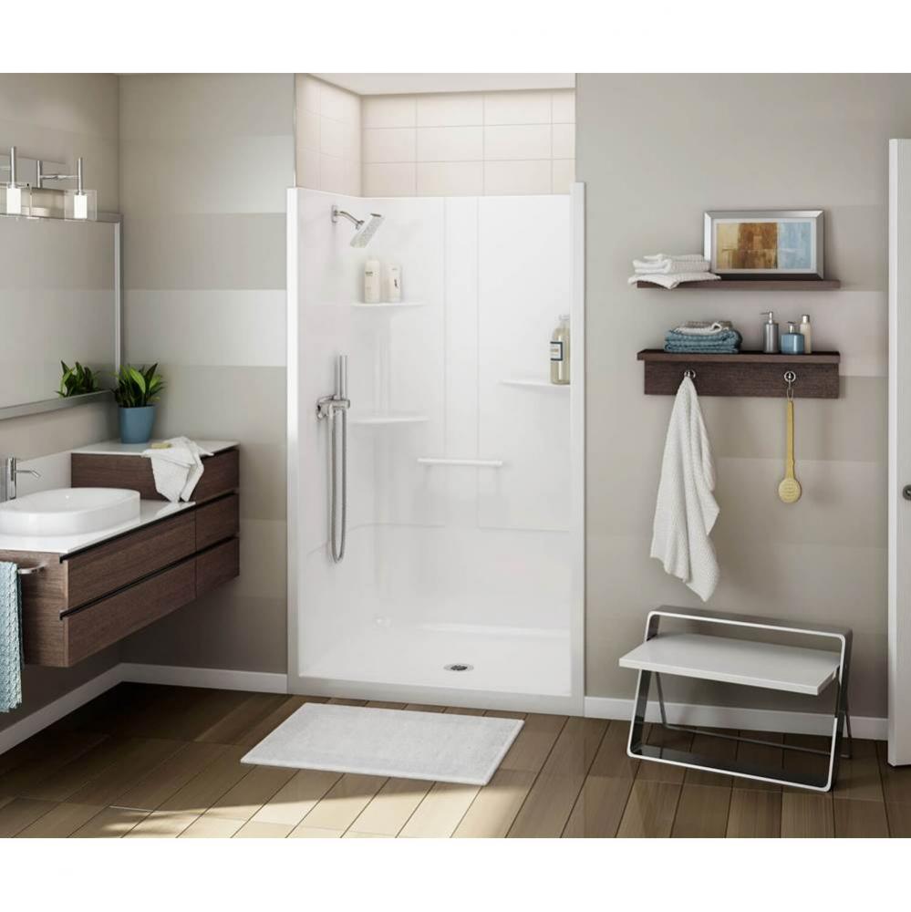 ALLIA SH-4834 Acrylic Alcove Center Drain One-Piece Shower in White