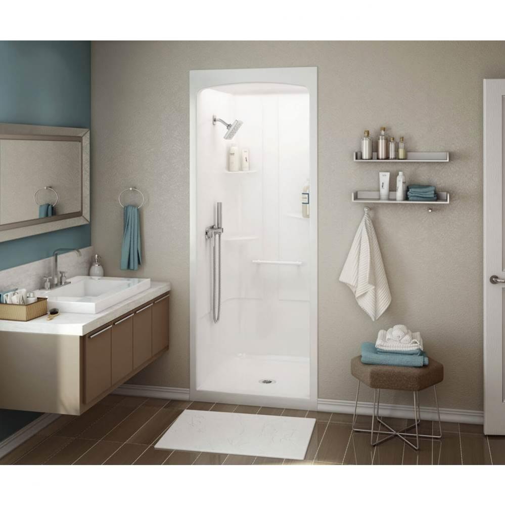 Allia SHR-3636 Acrylic Alcove Center Drain One-Piece Shower in White