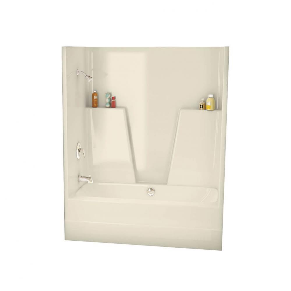 BG6034C 60 in. x 34 in. x 73.75 in. 1-piece Tub Shower with Center Drain in Bone