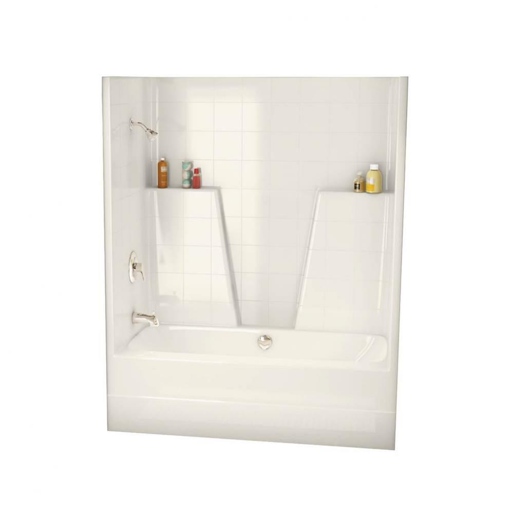 BGT6034C 60 in. x 34 in. x 73.75 in. 1-piece Tub Shower with Whirlpool Center Drain in Biscuit