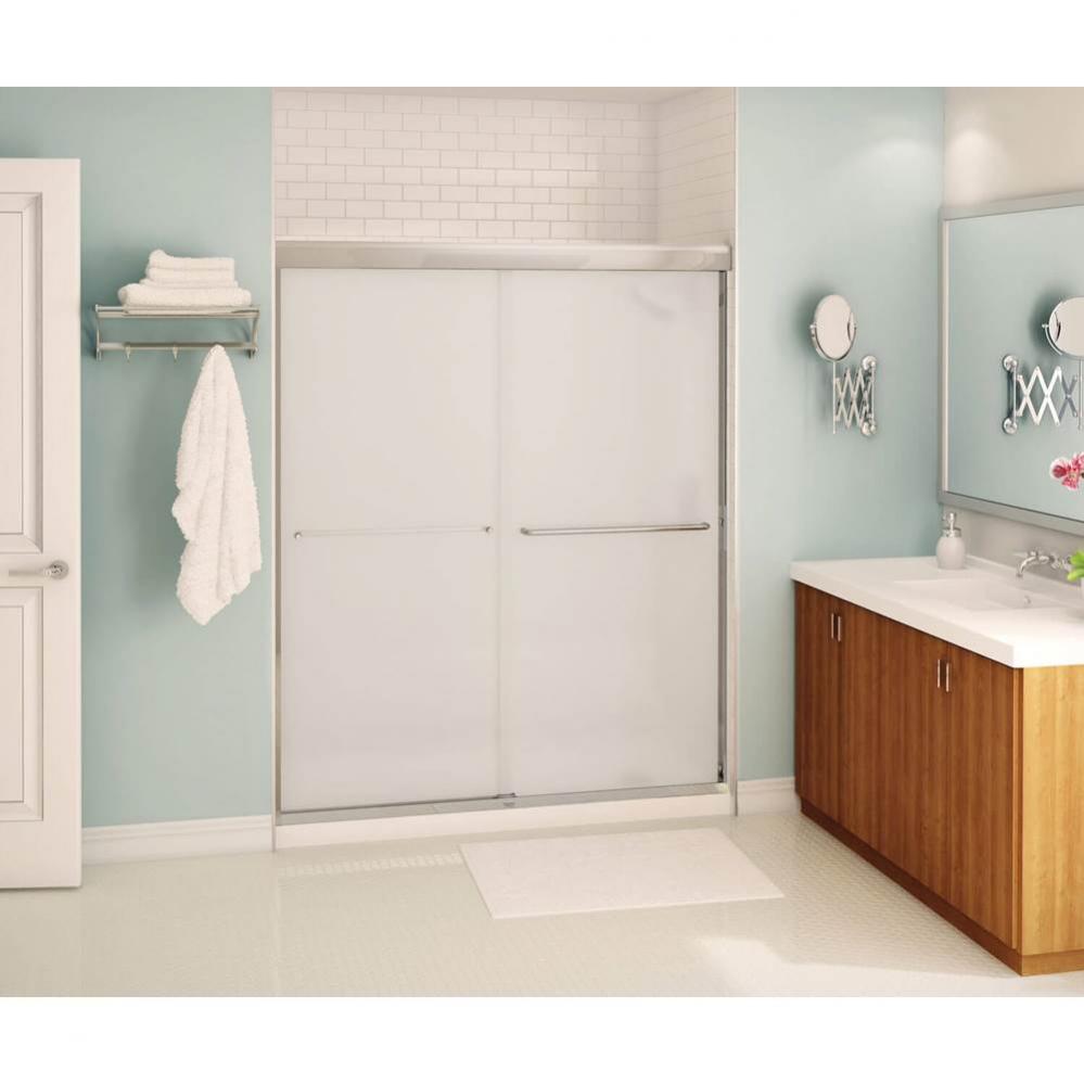 Kameleon 51-55 in. x 71 in. Bypass Alcove Shower Door with Mistelite Glass in Chrome