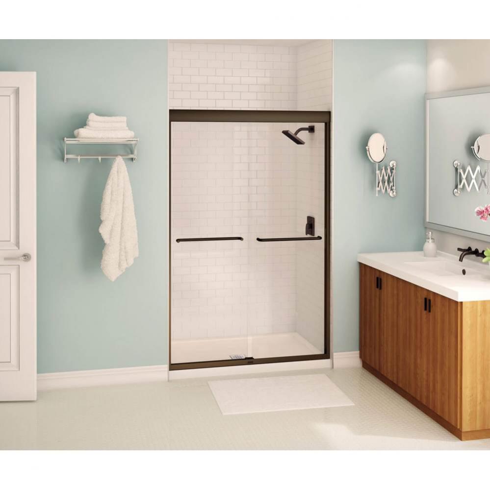 Aura 40-44 in. x 71 in. Bypass Alcove Shower Door with Clear Glass in Dark Bronze