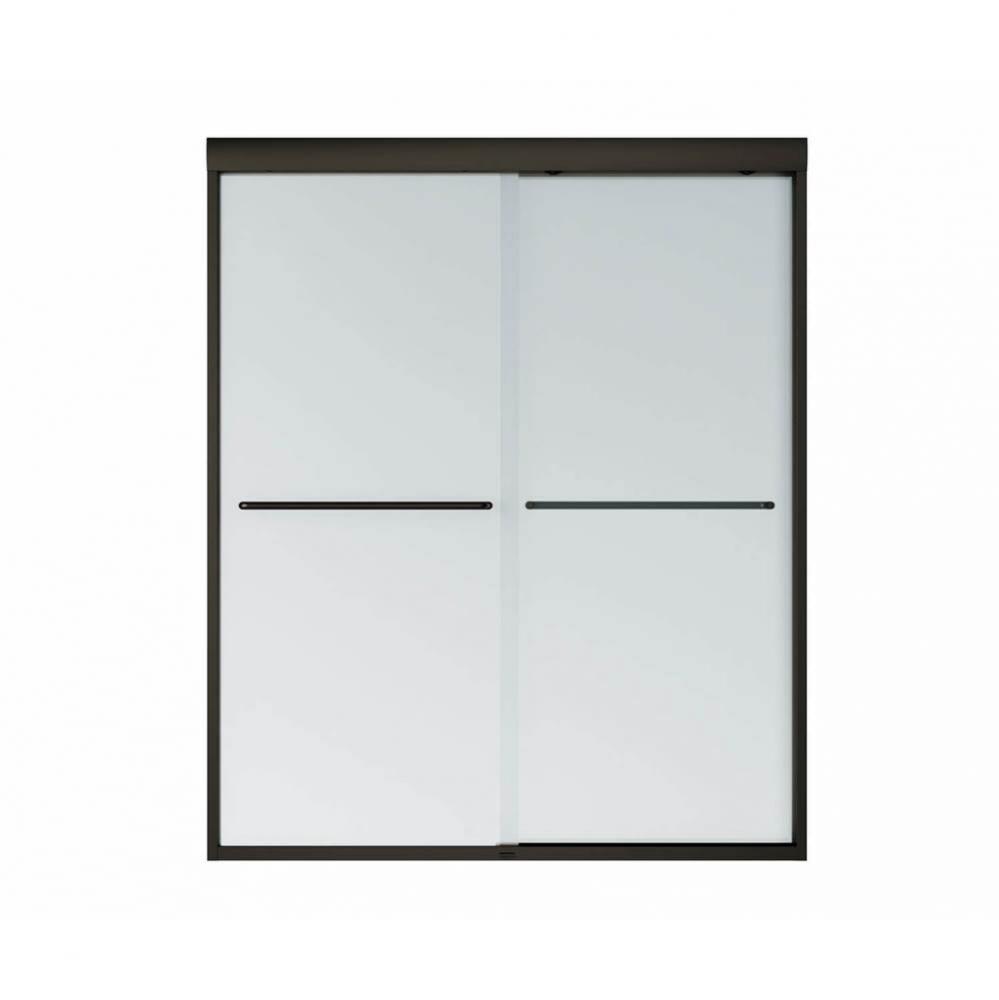 Aura 51-55 in. x 71 in. Bypass Alcove Shower Door with Mistelite Glass in Dark Bronze