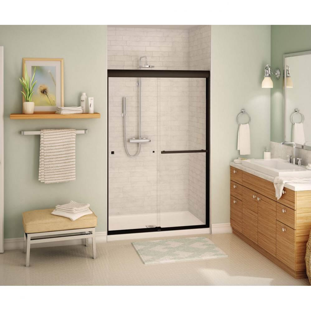 Aura SC 43-47 in. x 71 in. Bypass Alcove Shower Door with Clear Glass in Dark Bronze