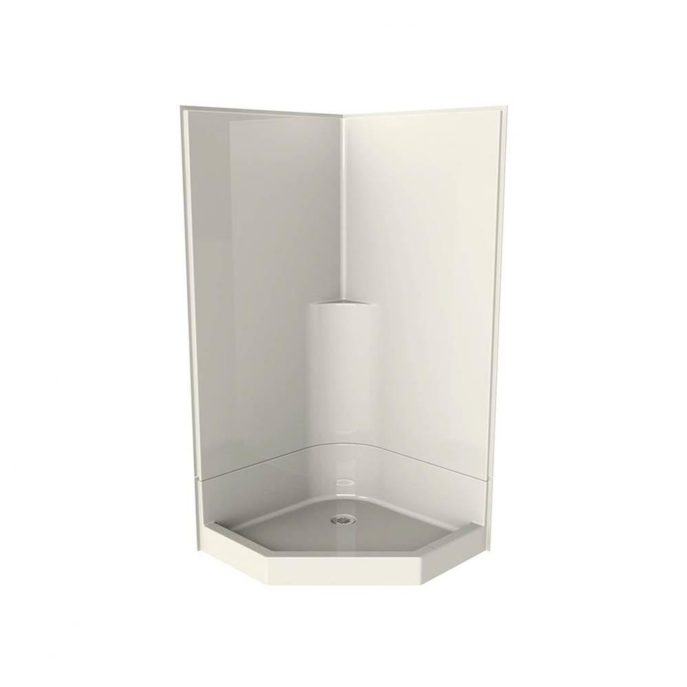 SECCSS36 37.5 in. x 37.5 in. x 77.75 in. 2-piece Shower with No Seat, Center Drain in Biscuit