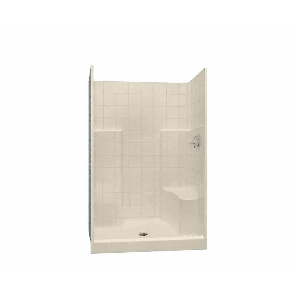 SST3648 R/L 48 in. x 36 in. x 75 in. 1-piece Shower with Right Seat, Center Drain in Bone