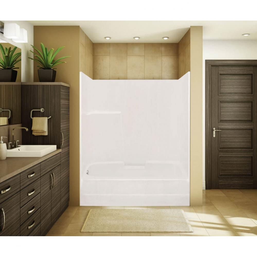 TSEA60 59.75 in. x 34 in. x 76.5 in. 1-piece Tub Shower with Whirlpool Left Drain in White