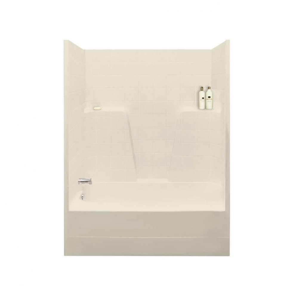 TSTEA60 60 in. x 34 in. x 78 in. 1-piece Tub Shower with Whirlpool Right Drain in Bone