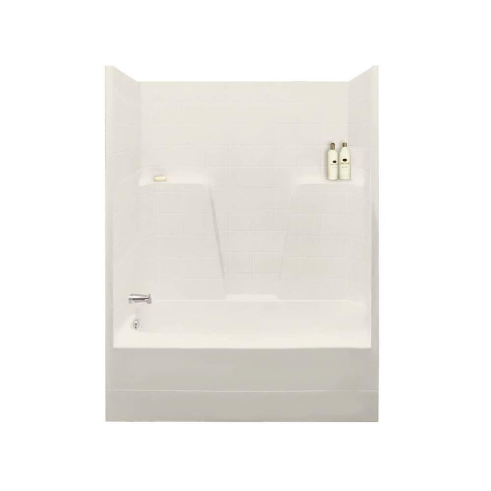 TSTEA60 60 in. x 34 in. x 78 in. 1-piece Tub Shower with Right Drain in Biscuit