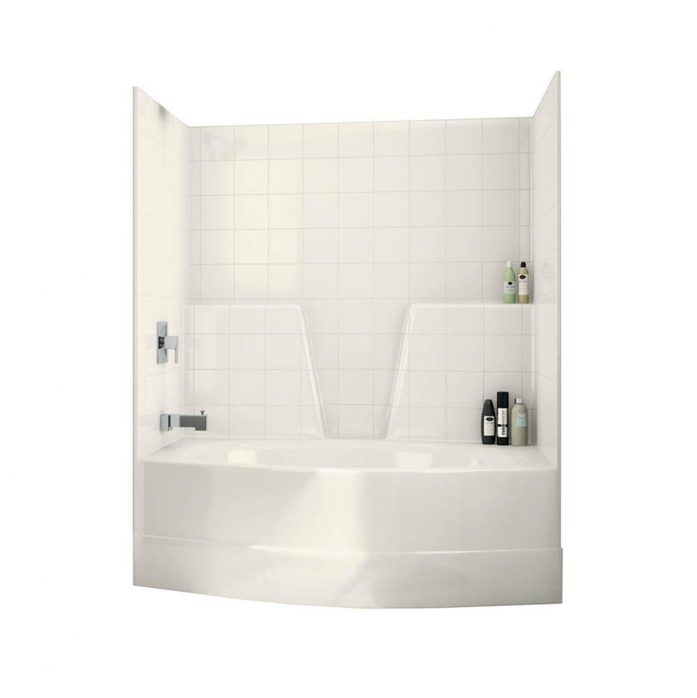 TSOT6042 60 in. x 42 in. x 72 in. 1-piece Tub Shower with Left Drain in Biscuit