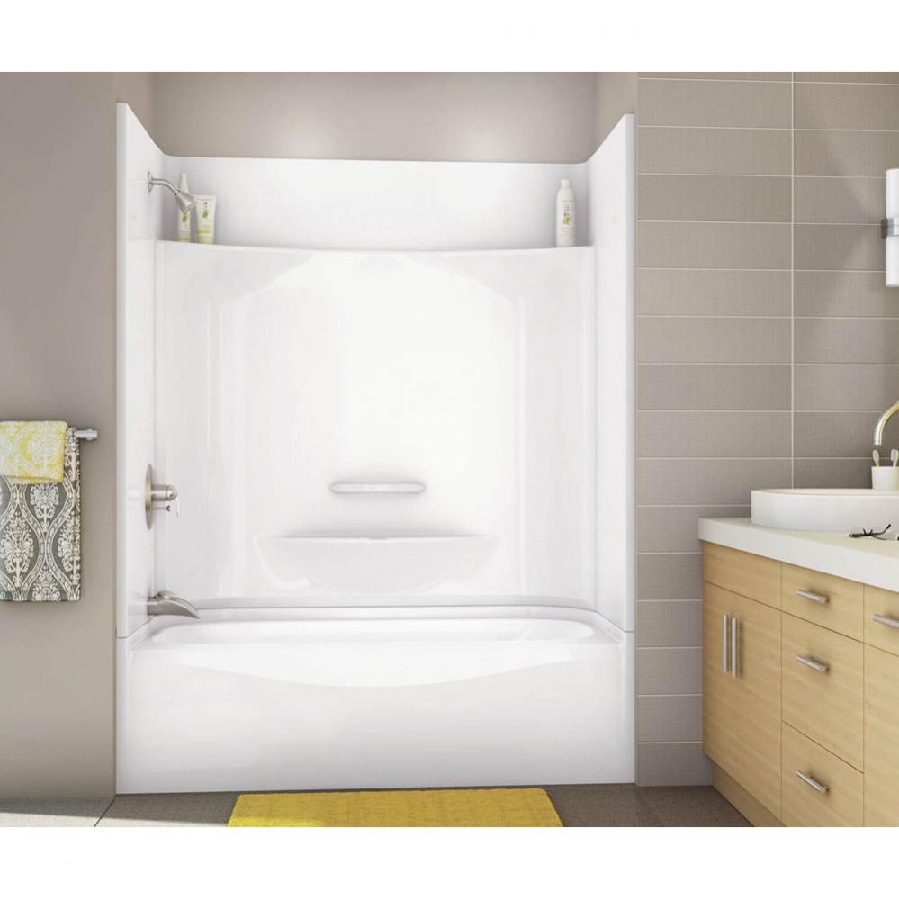 KDTS 59.875 in. x 30.125 in. x 77.5 in. 4-piece Tub Shower with Whirlpool Right Drain in White