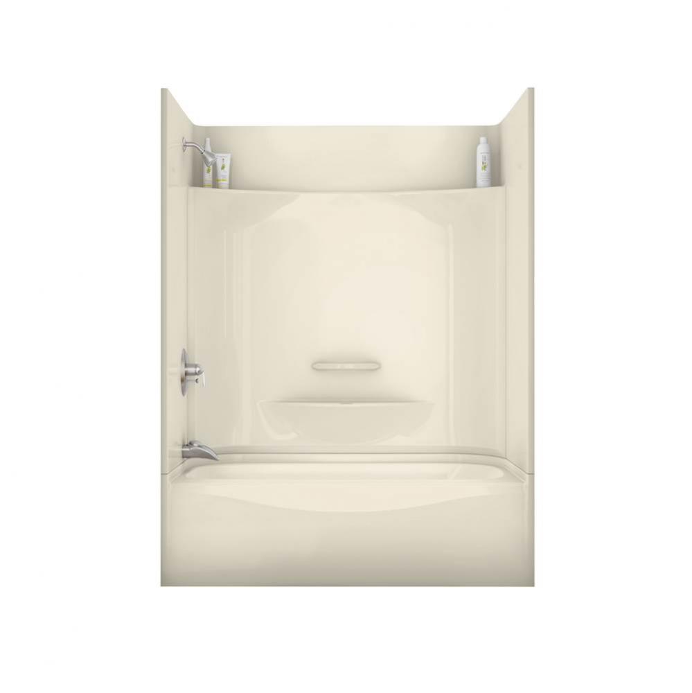 KDTS 59.875 in. x 30.125 in. x 77.5 in. 4-piece Tub Shower with Right Drain in Bone