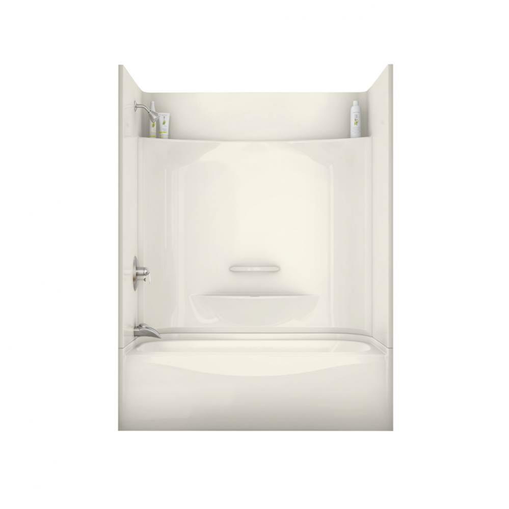 KDTS AFR 59.875 in. x 30.125 in. x 79.625 in. 4-piece Tub Shower with Left Drain in Biscuit