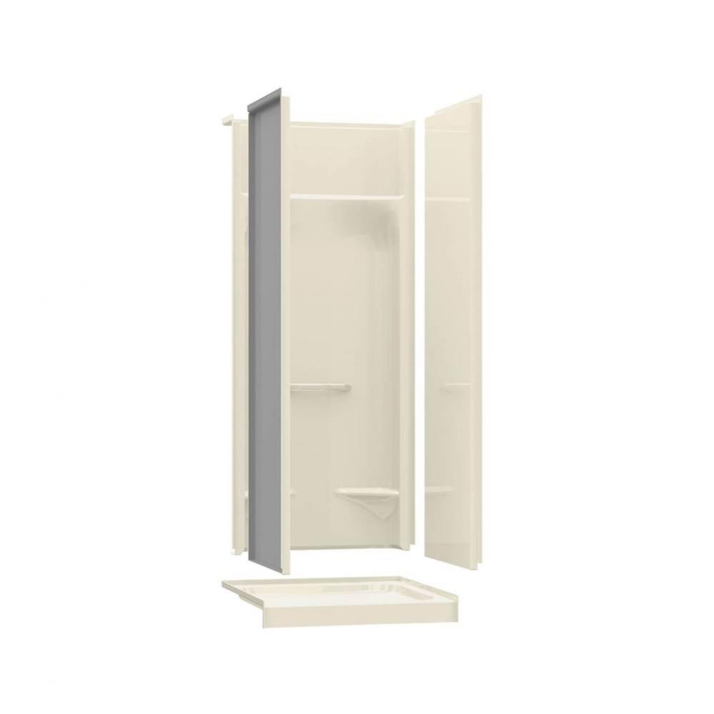 KDS 31.875 in. x 32 in. x 76 in. 4-piece Shower with No Seat, Center Drain in Bone