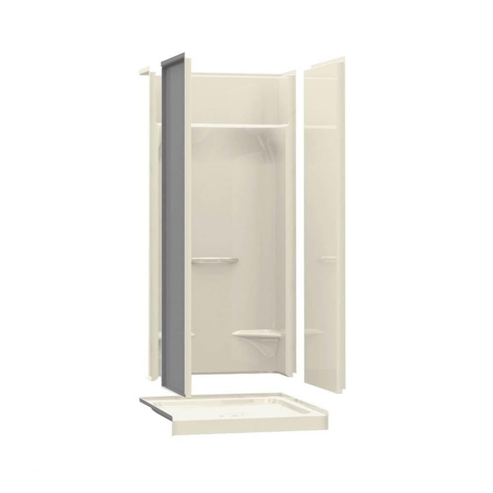 KDS AFR 35.875 in. x 36 in. x 79.5 in. 4-piece Shower with No Seat, Center Drain in Bone