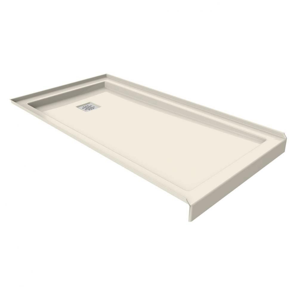 B3 Base 6030 Square Drain Alcove-Deep Installation Biscuit